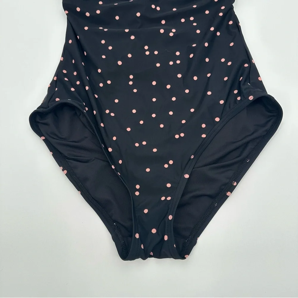 Kate Spade Polka Dot One-Piece Swimsuit With‎ Ruffle Off-Shoulder Design Size XS